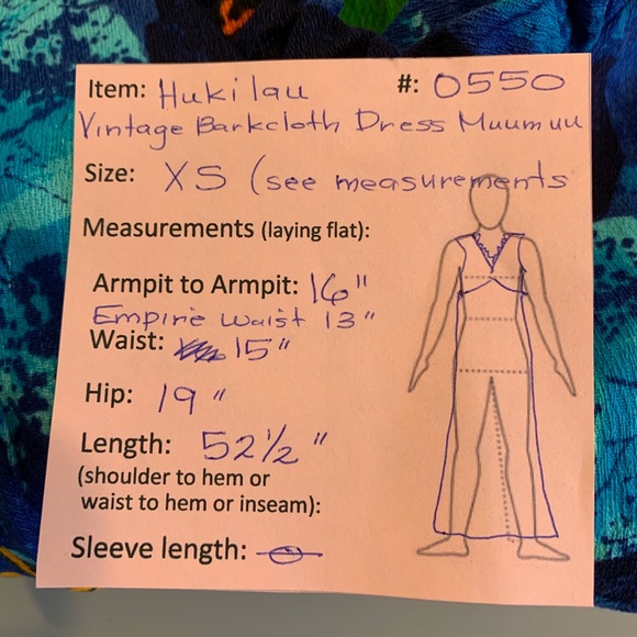 🌺 Hawaiian Vintage Barkcloth Maxi-Dress Muumuu 🌺 - Picture 7 of 8
